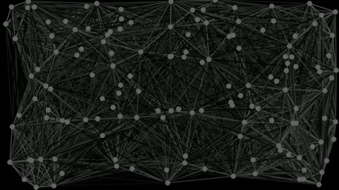 Abstract technological network structure connecting glowing data points on .. Stock Footage 336168724