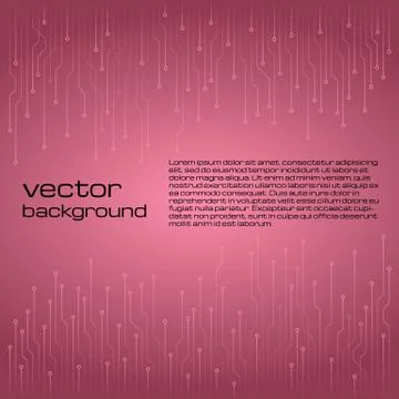 Abstract technological pink background with elements of the microchip Stock Illustration
