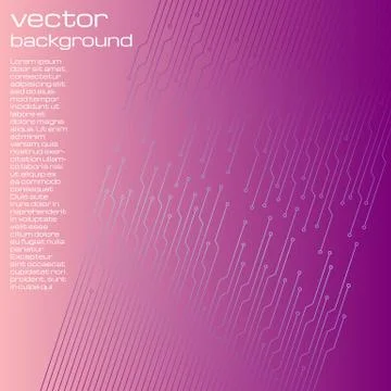 Abstract technological pink background with elements of the microchip Illustrazione stock