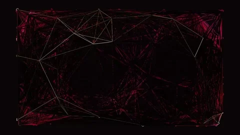 Abstract technological plexus background with glowing red data connections .. Stock Footage 342204914