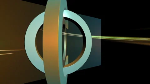 Abstract technological rings with glowing light trails Stock Footage 338278362
