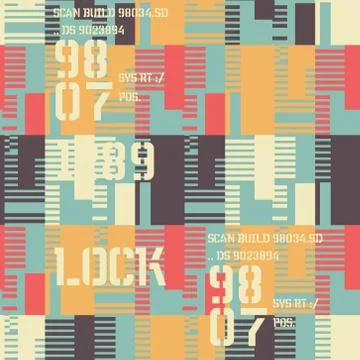 Abstract technological seamless pattern 스톡 일러스트