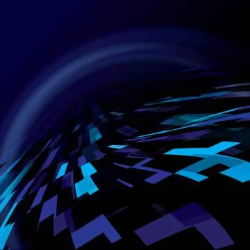 Abstract technological transmission waves background Stock Illustration