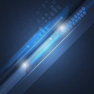 Abstract technological vector background with arrow and number scheme. Illustrazione stock