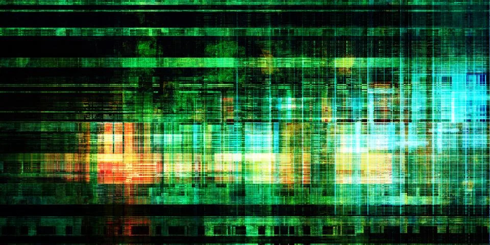 Abstract Technological Wallpaper With Digital Framework Grid Illustration