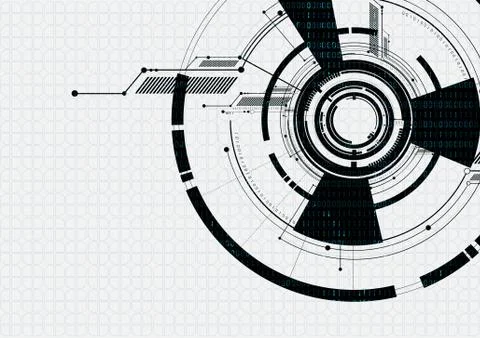 Abstract technological white futuristic interface vector background Stock Illustration
