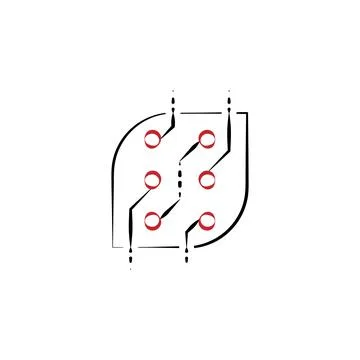 Abstract technology 2 colored hand drawn icon. Electronics colored element Stockillustratie