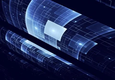 Abstract technology 3D illustration Ilustración de archivo