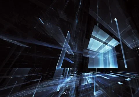 Abstract technology 3D illustration Ilustración de archivo