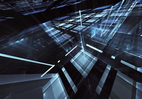 Abstract technology 3D illustration Stock Illustration