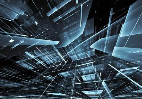 Abstract technology 3D illustration Ilustración de archivo