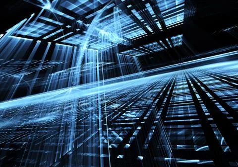 Abstract technology 3D illustration Ilustración de archivo