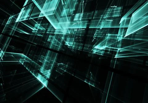 Abstract technology 3D illustration Ilustración de archivo