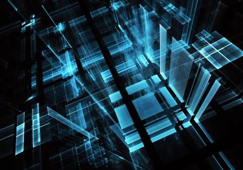 Abstract technology 3D illustration. Pattern, flyer, banner, graphic design Ilustración de archivo