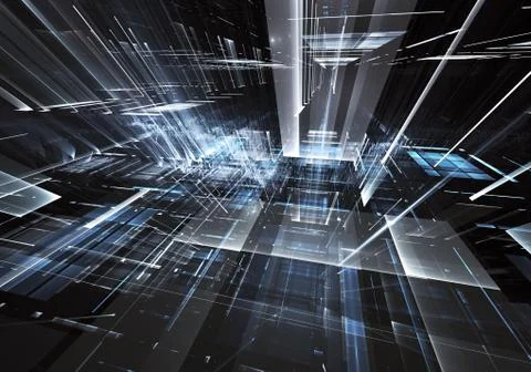 Abstract technology 3D illustration. Pattern, flyer, banner, graphic design 스톡 일러스트