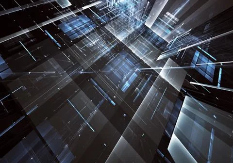 Abstract technology 3D illustration. Pattern, flyer, banner, graphic design Stock Illustration