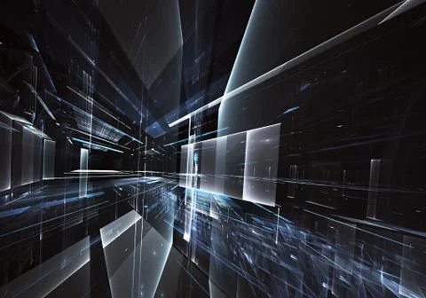 Abstract technology 3D illustration. Pattern, flyer, banner, graphic design Illustrazione stock