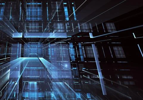 Abstract technology 3D illustration. Pattern, flyer, banner, graphic design Illustrazione stock