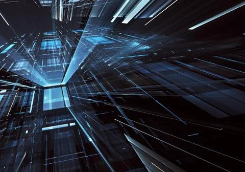 Abstract technology 3D illustration. Pattern, flyer, banner, graphic design 스톡 일러스트