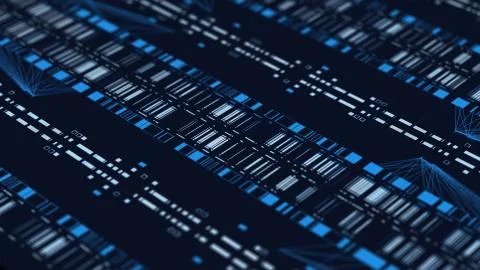 Abstract technology 3d render. High detailed structure showing complexity of  库存插图