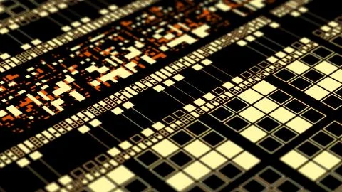 Abstract technology 3d render. High detailed structure showing complexity of  Stockillustratie