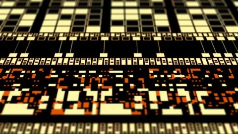 Abstract technology 3d render. High detailed structure showing complexity of  Stockillustratie