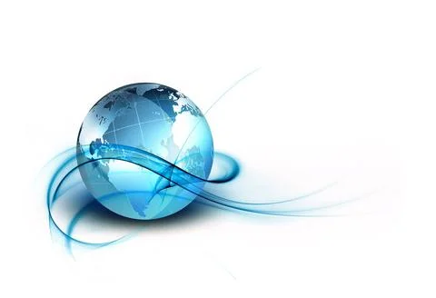 Abstract technology abstract technology background with the planet on a wh... Stock-Fotos