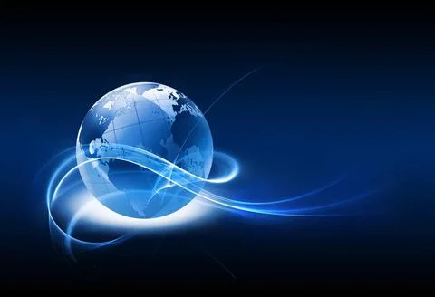 Abstract technology abstract technology background with the planet on a wh... 스톡 사진