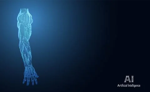 Abstract technology AI arm digital artificial intelligence concept Machine in Illustrazione stock