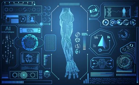 Abstract technology AI arm digital artificial intelligence concept Machine in イラスト素材