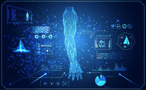 Abstract technology AI arm digital artificial intelligence concept Machine in Illustrazione stock