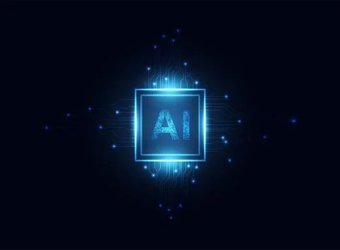 Abstract technology Ai computing chipset on circuit board concept working dat 스톡 일러스트