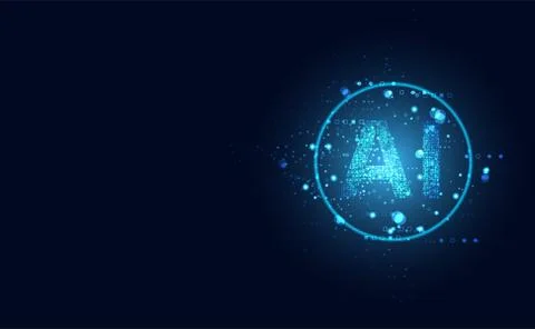 Abstract technology Ai computing on circle concept working data of Artificial Stock Illustration