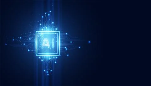 Abstract technology Ai computing concept working data of Artificial intellige イラスト素材