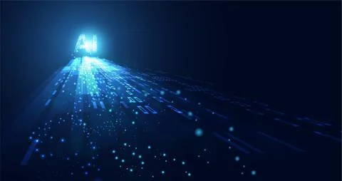 Abstract technology Ai computing concept working data of Artificial intellige Иллюстрация