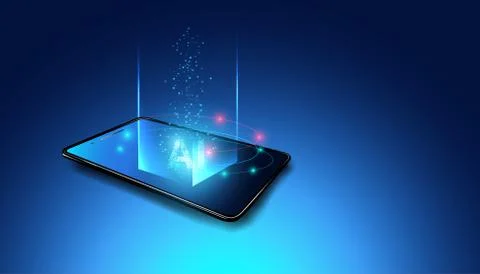 Abstract technology Ai sci-fi artificial Intelligence concept machine deep le Illustrazione stock