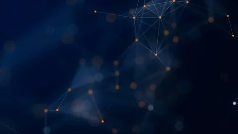 Abstract technology and caliginous, deep blue background with plexus elements Stock Footage 105660639