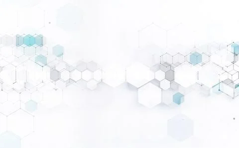Abstract technology and digital hi tech hexagons backdrop.3d illustration Stock Illustration