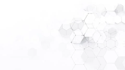 Abstract technology and digital hi tech hexagons backdrop.3d illustration Stock Illustration