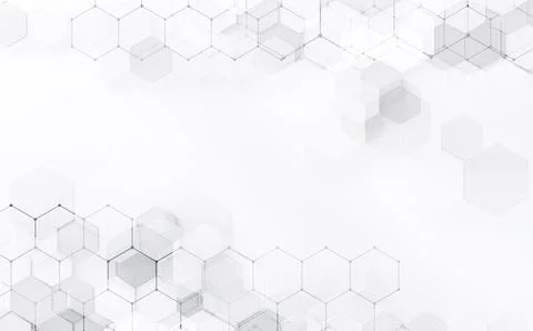 Abstract technology and digital hi tech hexagons backdrop.3d illustration Stock Illustration