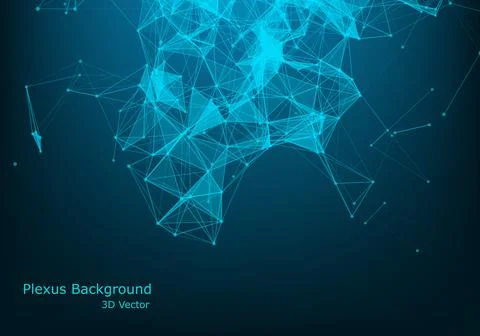 Abstract technology and future background. Connected triangles, dots and line Stock Illustration