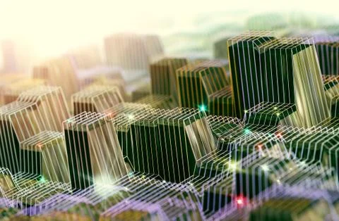 Abstract technology and science background. Information and data in computer Stock Illustration