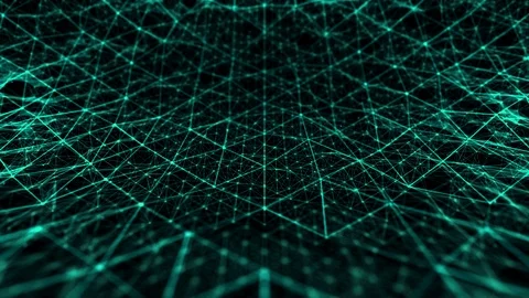 Abstract technology and science curved space with lines grid green Stock Footage 104169113