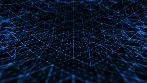 Abstract technology and science curved space with lines grid blue Stock Footage 104169145
