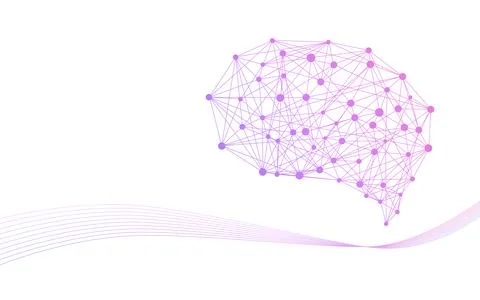 Abstract, technology and streamlined images that mimic a brain with gradients. Stockillustratie