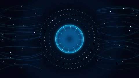Abstract technology animation with glowing blue circle and network lines mo.. Stock Footage 346635514
