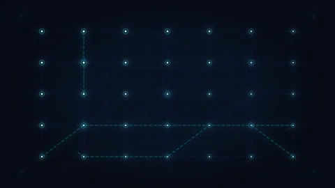 Abstract technology animation with glowing dots and digital network lines Stock Footage 346736618