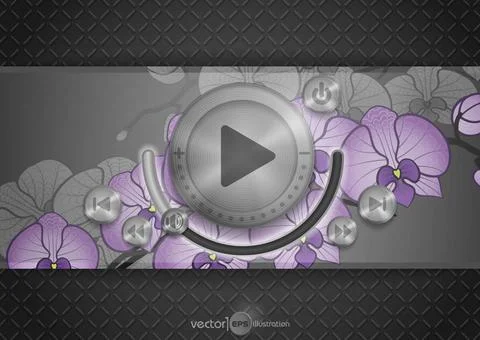 Abstract Technology App Icon Abstract Technology App Icon With Music Butto... Stock Photos