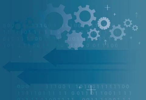 Abstract technology arrow icon and computer code programming coding hacker Stock Illustration