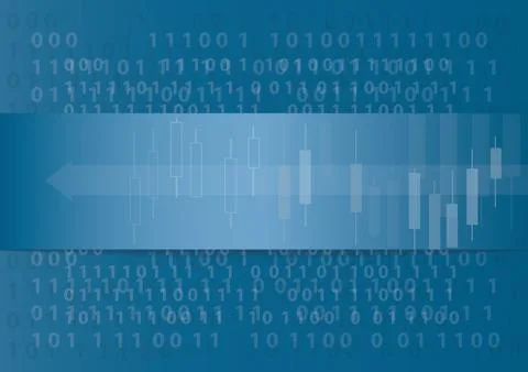 Abstract technology arrow icon and computer code programming Stock Illustration